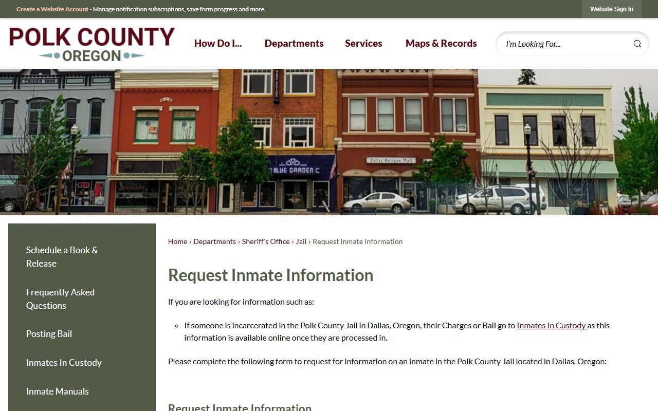 Polk County inmate records request form